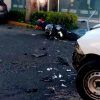 Se registra choque entre camioneta y moto en la colonia Vasco de Quiroga en Morelia